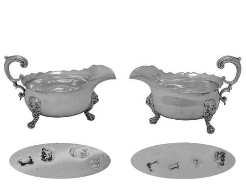 Pair George II Silver Sauceboats 1747